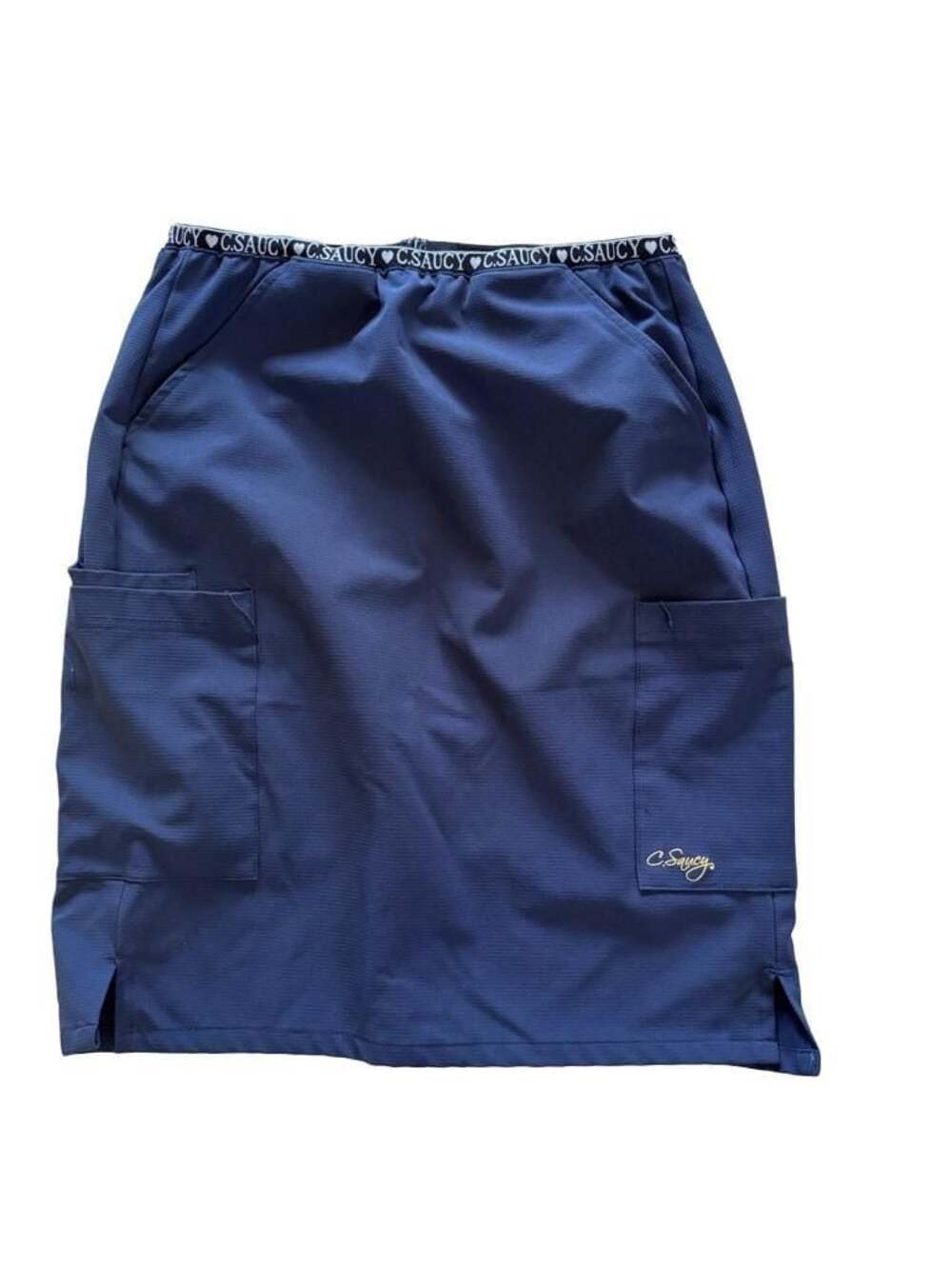 c.Saucy Women's Navy Blue Ripstop Scrub Skirt with Pockets Size S Regular